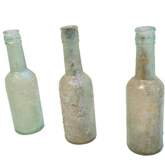 Antique Vintage Lea & Perrins 7.5" Tall Bottle Set C Farmhouse Decor - Picture 3 of 9